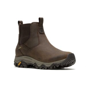 A 3/4 turned Merrell Men's Moab Adventure 3 Waterproof Chelsea Outdoor Boot.