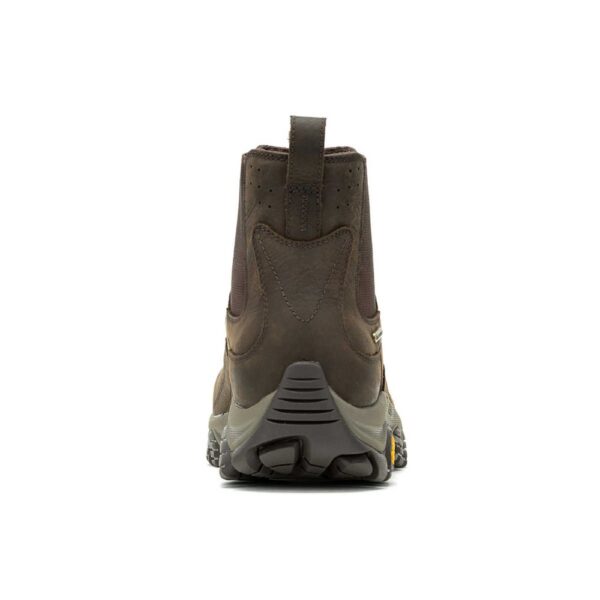 A look at the back and heel of a Merrell Men's Moab Adventure 3 Waterproof Chelsea Outdoor Boot.