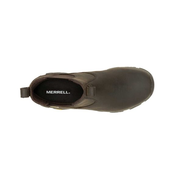 A bird's eye view of the top of a Merrell Men's Moab Adventure 3 Waterproof Chelsea Outdoor Boot.