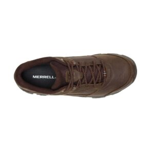 A bird's eye view of the top of a Merrell Men's Moab Adventure 3 Waterproof Hiking Shoe.