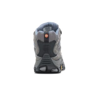 A look at the back and heel of a Merrell Women's Moab 3 Mid Waterproof Hiking Boot.