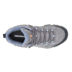 A bird's eye view of the top of a Merrell Women's Moab 3 Mid Waterproof Hiking Boot.