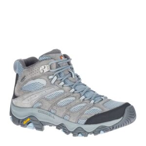 A 3/4 turned Merrell Women's Moab Mid 3 Waterproof Hiking Boot.
