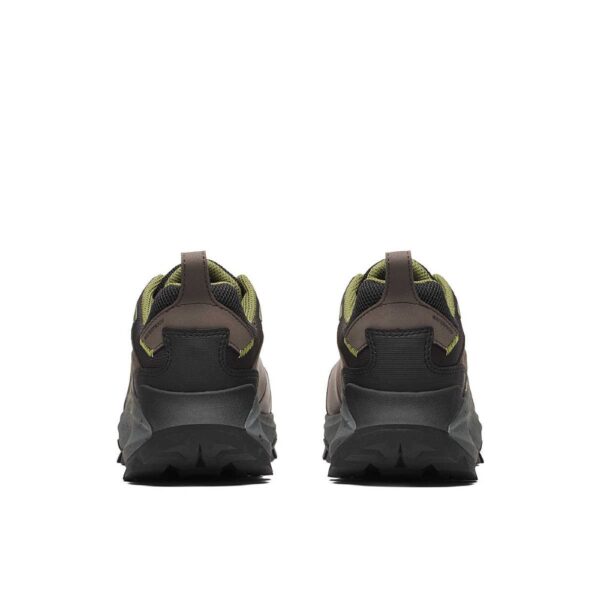 A look at the back and heel of a pair of Merrell Work Men's Moab Speed 2 Waterproof Carbon Toe Work Shoes.