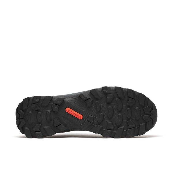 A look at the sole of a Merrell Work Men's Moab Speed 2 Waterproof Carbon Toe Work Shoe.