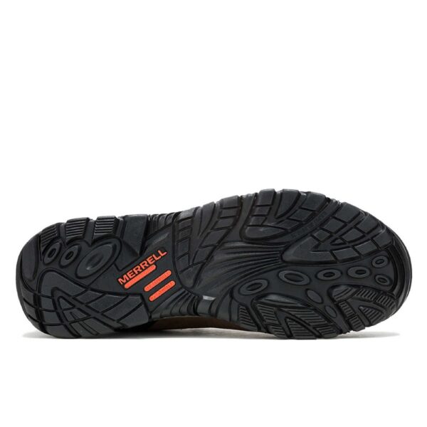 A look at the sole of a Merrell Work Men's Windoc Waterproof Steel Toe Work Shoe.