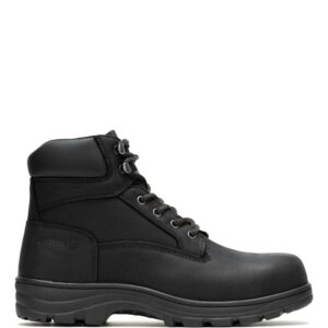 A right profile facing Wolverine Men's Carlsbad Waterproof 6" Steel Toe Lace Up Work Boot.