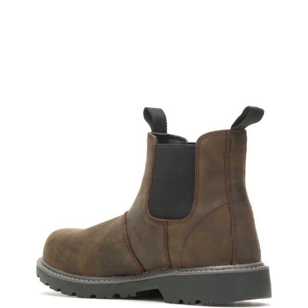 A look at the back and heel of a Wolverine Men's Floorhand Work Romeo Boot.