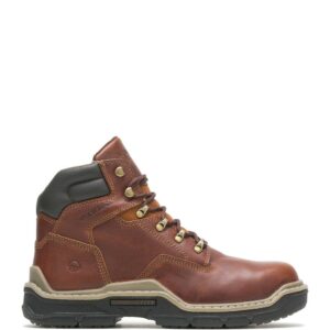 A right profile facing Wolverine Men's Raider DuraShocks 6" Lace Up Work Boot.