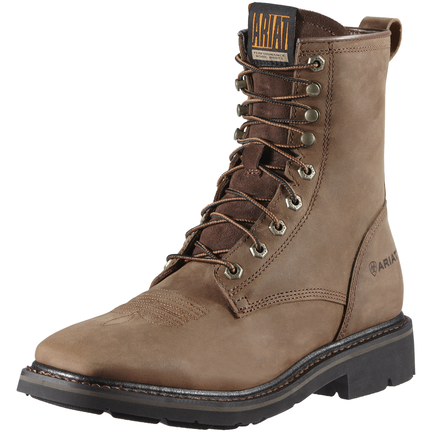 ARIAT CASCADE MEN'S WORK SOFT TOE 8" LACE UP BOOT-10011916