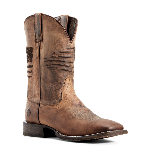 ARIAT CIRCUIT PATRIOT WEATHRD TAN MEN'S WESTERN BOOT-10029699