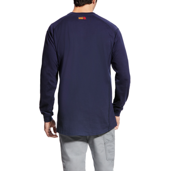 ARIAT FR AIR CREW LS NAVY MEN'S WORKWEAR SHIRT-10022327 - Image 2