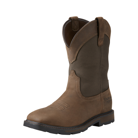 ARIAT GROUNDBREAKER MEN'S WORK STEEL TOE PULL ON BOOT-10015196